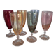 6 coloured crystal champagne flutes
