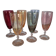 6 coloured crystal champagne flutes