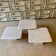 Ensemble de 3 tables basses en travertin de Claude Berraldacci