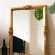 Vintage rectangular giltwood bevelled mirror with rose accents