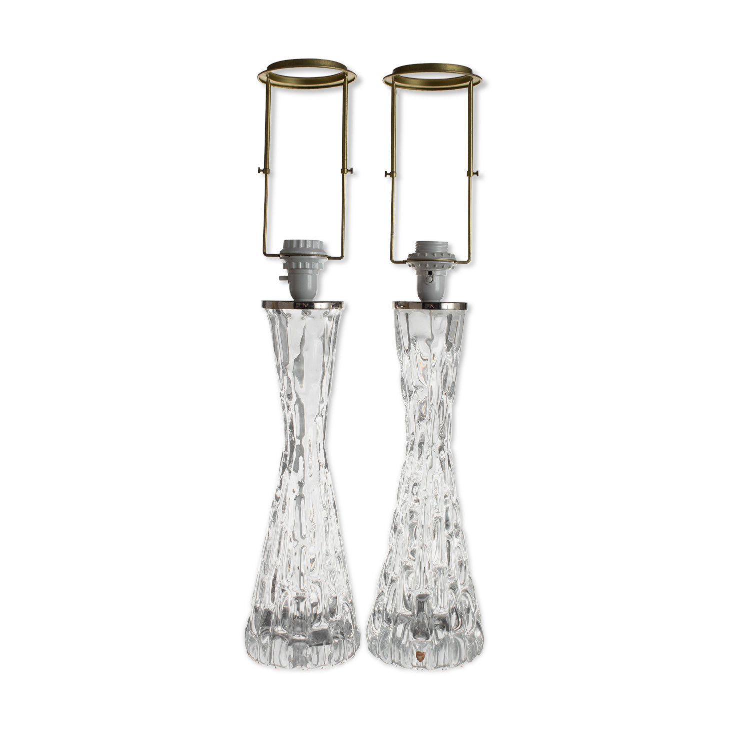 Paire de pieds de lampe de table modèle RD-1477 de Carl Fagerlund pour Orrefors