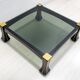 Luciano Frigerio Midcentury Italian Wood and Brass Coffee Table "Ussaro",70