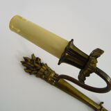 Old pair of wall sconces pot à feu, bronze, year 50 60