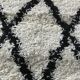 Tapis de style ethnique berbère écru et losange noir 80 x 140 cm