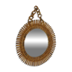 Vintage Bamboo Sunburst Wall Mirror / Mid Century Boho Decor 1970's