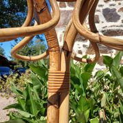 Vintage coat rack in bamboo and rattan