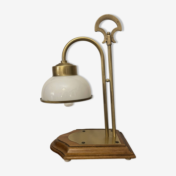 Empire style bedside lamp, wood and brass