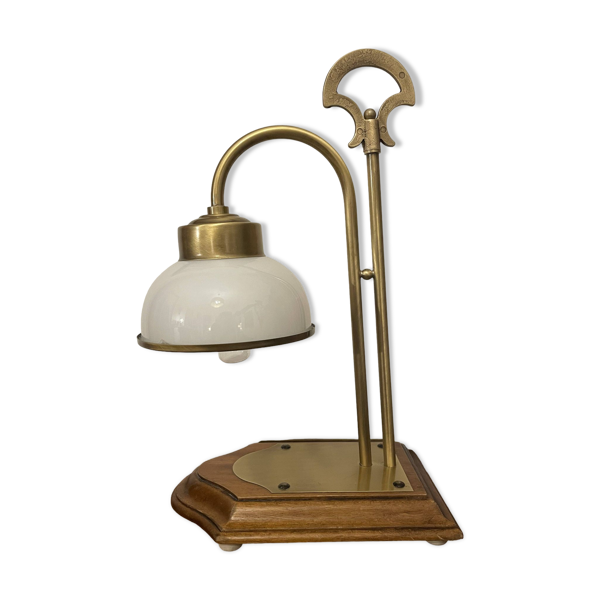 Empire style bedside lamp, wood and brass