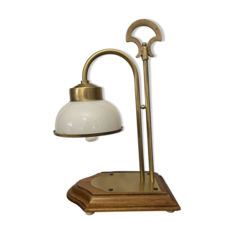 Empire style bedside lamp, wood and brass