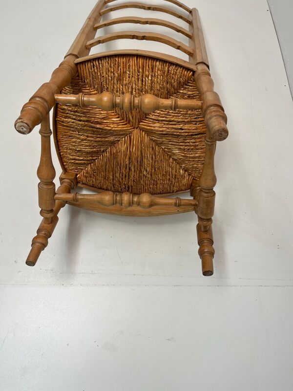 Chaise de nourrice paillée vintage