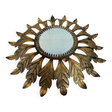 Lampe / miroir vintage 'Sunburst'