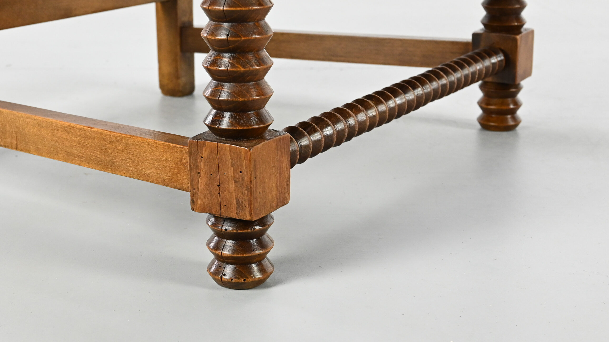 Pair of French armchairs with twisted legs in the style of Charles Dudouyt, France, 1940s.