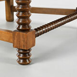 Pair of French armchairs with twisted legs in the style of Charles Dudouyt, France, 1940s.