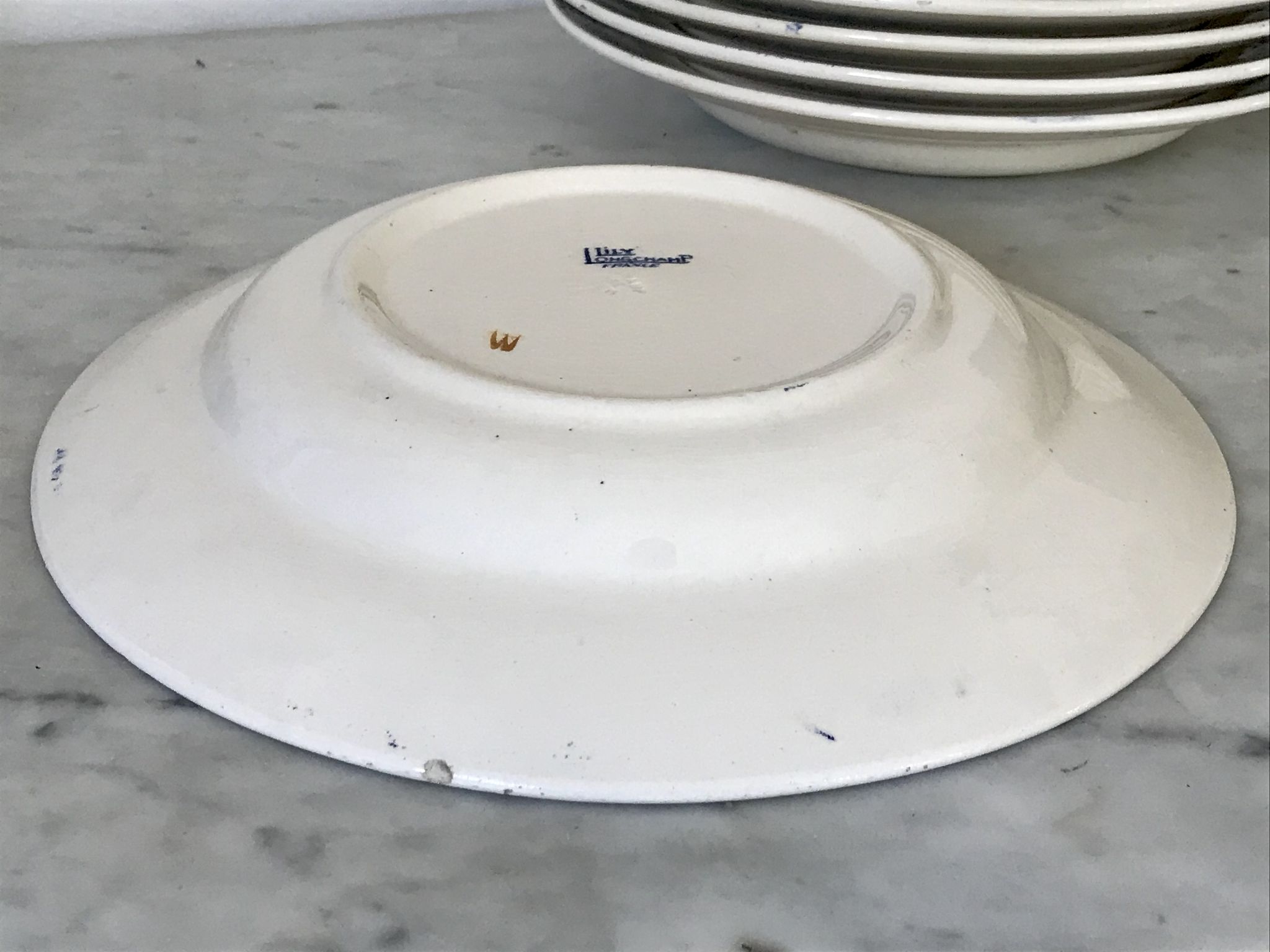 Lot of 5 lily Longchamp hollow plates, iron earth