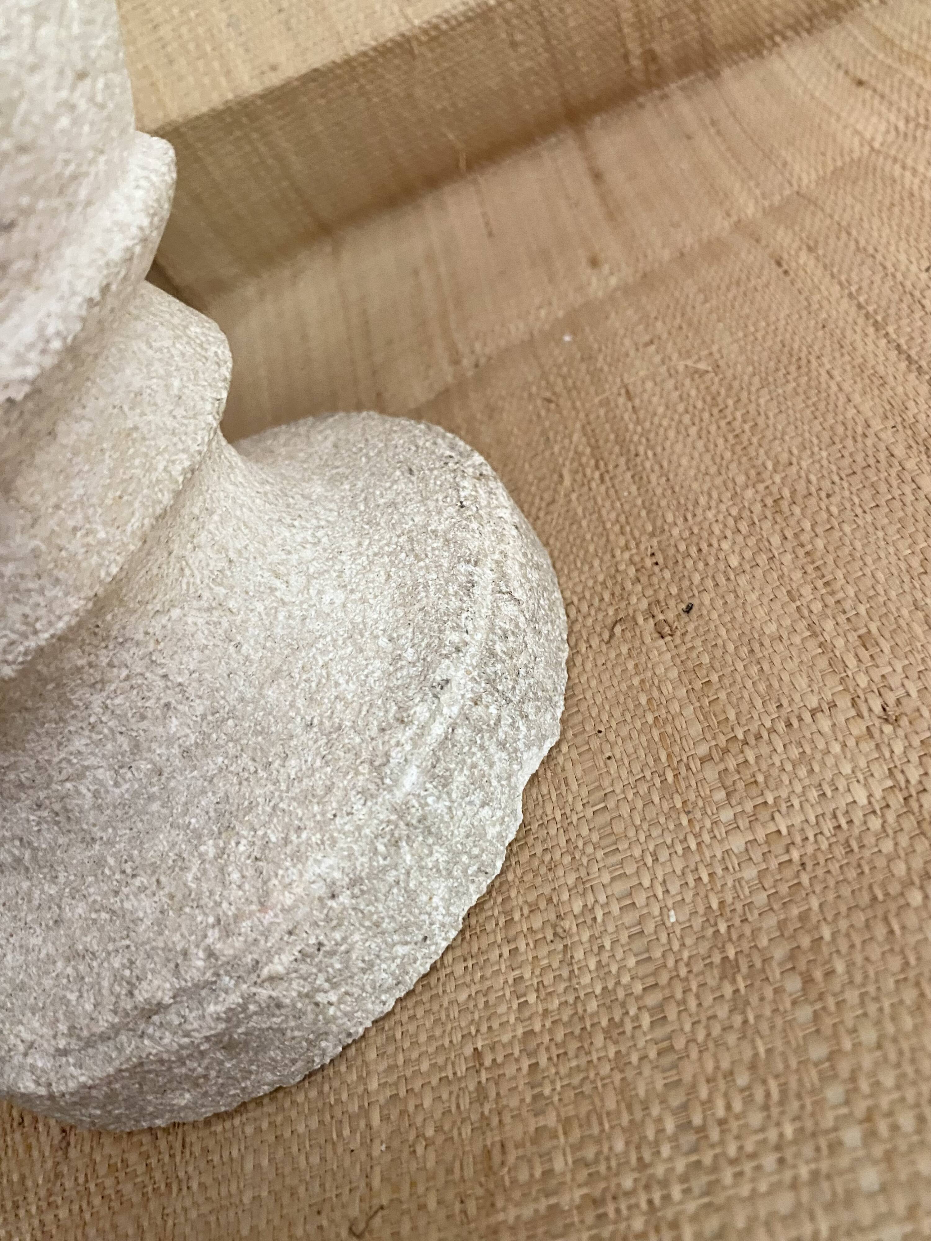 Stone lamp, fabric cable 2M, cotton shade