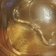 Textured amber globe wall light