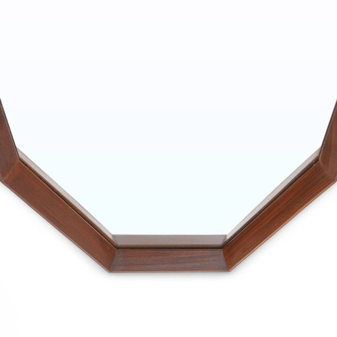 Octagonal mirror with a teak frame, 1960s