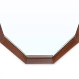 Octagonal mirror with a teak frame, 1960s
