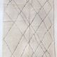 Moroccan Berber carpet blessed ouarain ecru with black diamonds engraved 284x198cm
