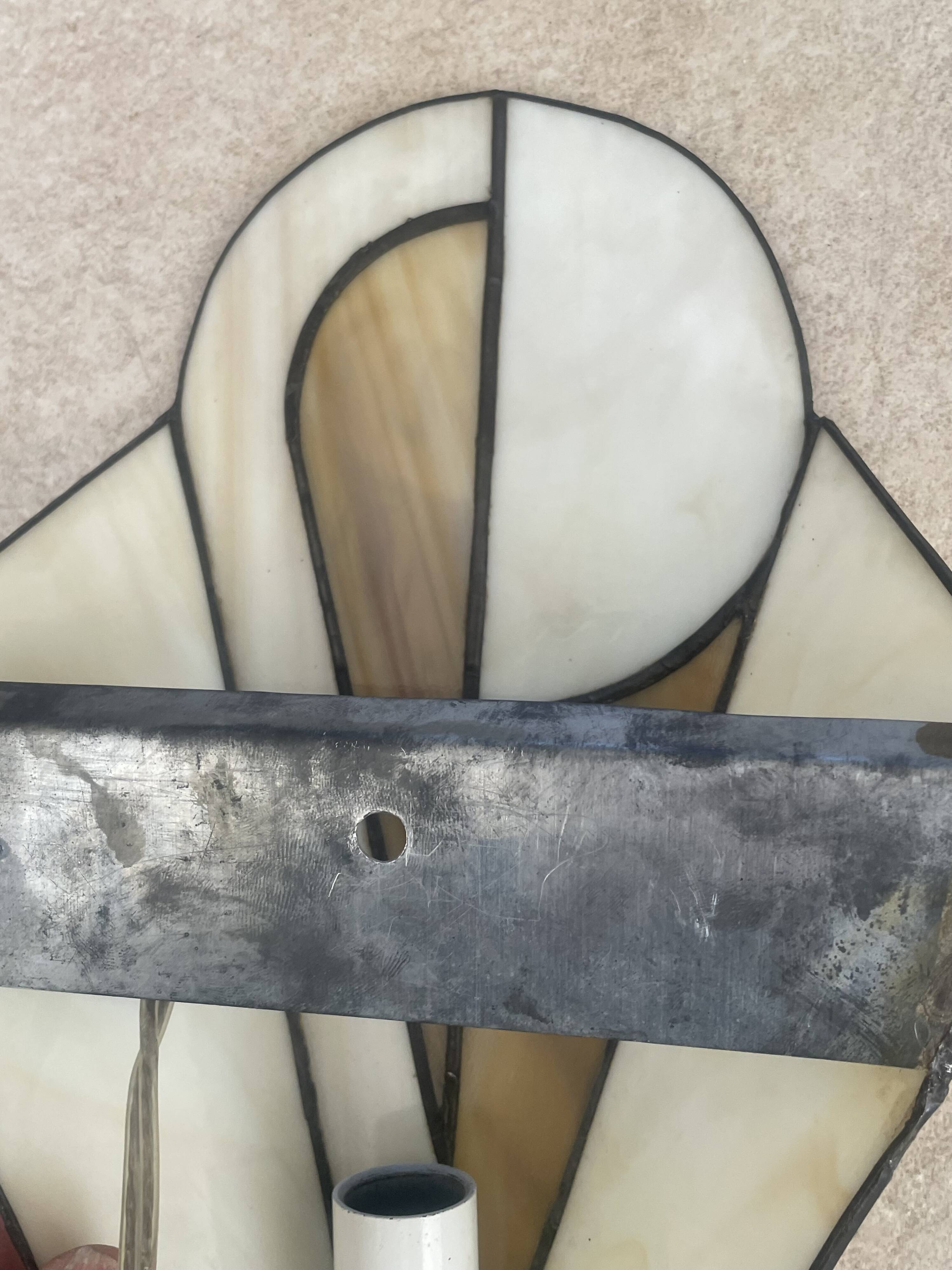 Stained glass wall lamp, Tiffany style, Art Deco design.