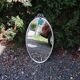 Oval mirror 66x37 Louis XVI style knot in vintage silver metal from the 70s
