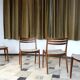 Ensemble de 4 chaises de salle à manger en teck scandinaves modernes, Danemark années 1960.