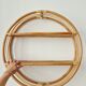 Étagère murale circulaire vintage en Rotin/Bambou bohème '70s/'80s -