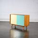 Buffet jiroutek beige and blue sliding doors