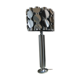 Vintage 70's brushed steel cylindrical lamp