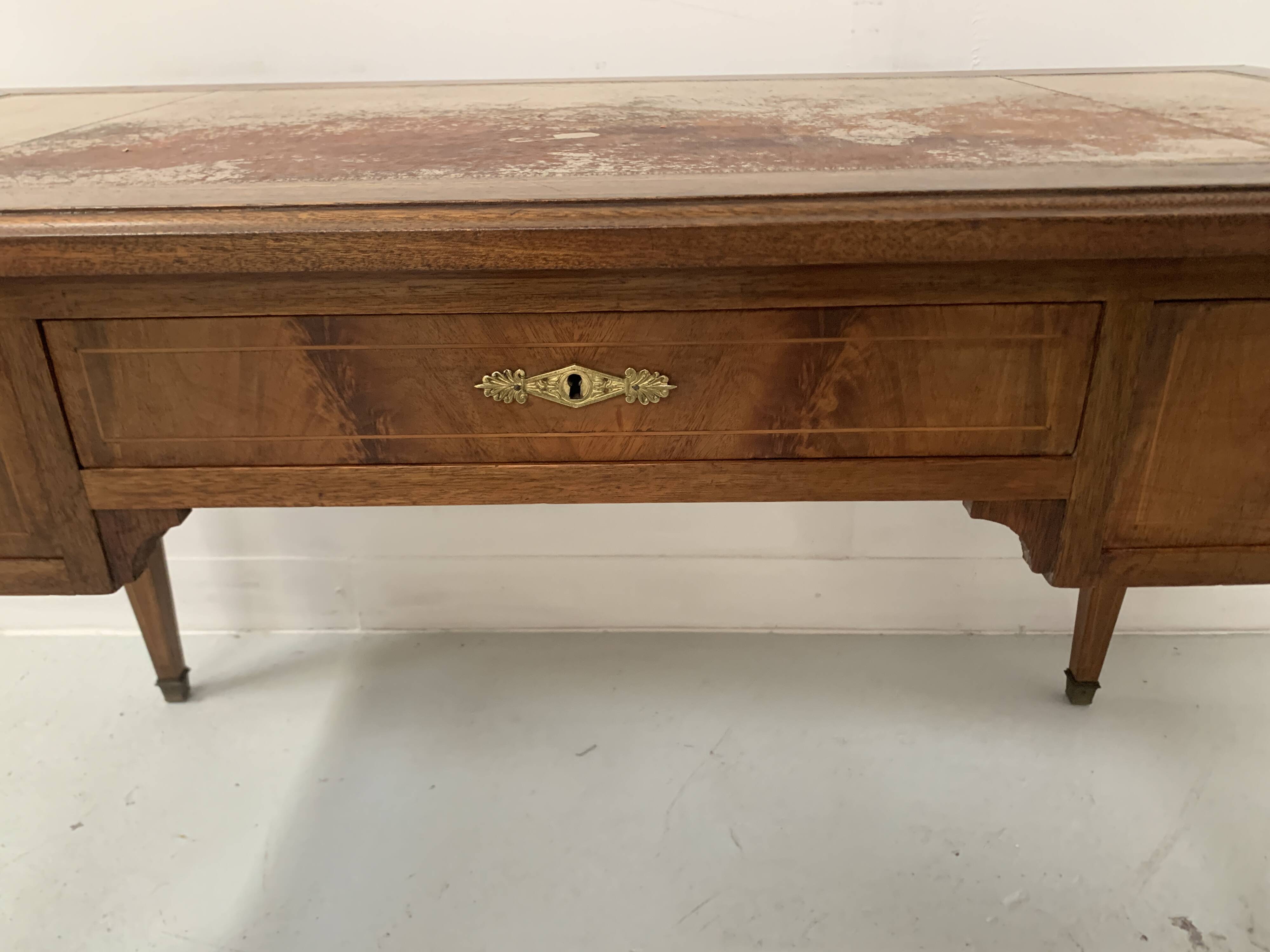 Directoire style desk in mahogany and veneer, 20th century