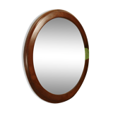 Miroir rond vintage en bois
