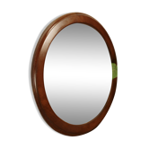 Vintage round wooden mirror