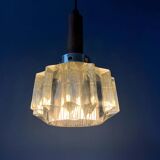 Small mid-century crystal glass pendant lamp