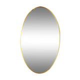 Brass 1960's vintage oval mirror, 36x61cm