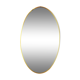 Miroir ovale en laiton, 1960, vintage, 36x61cm