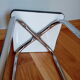 Yellow formica and chrome metal barstool