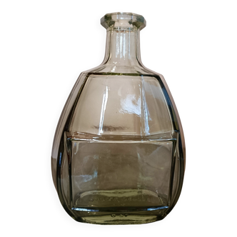 Antique smoked glass bottle, Art Deco style