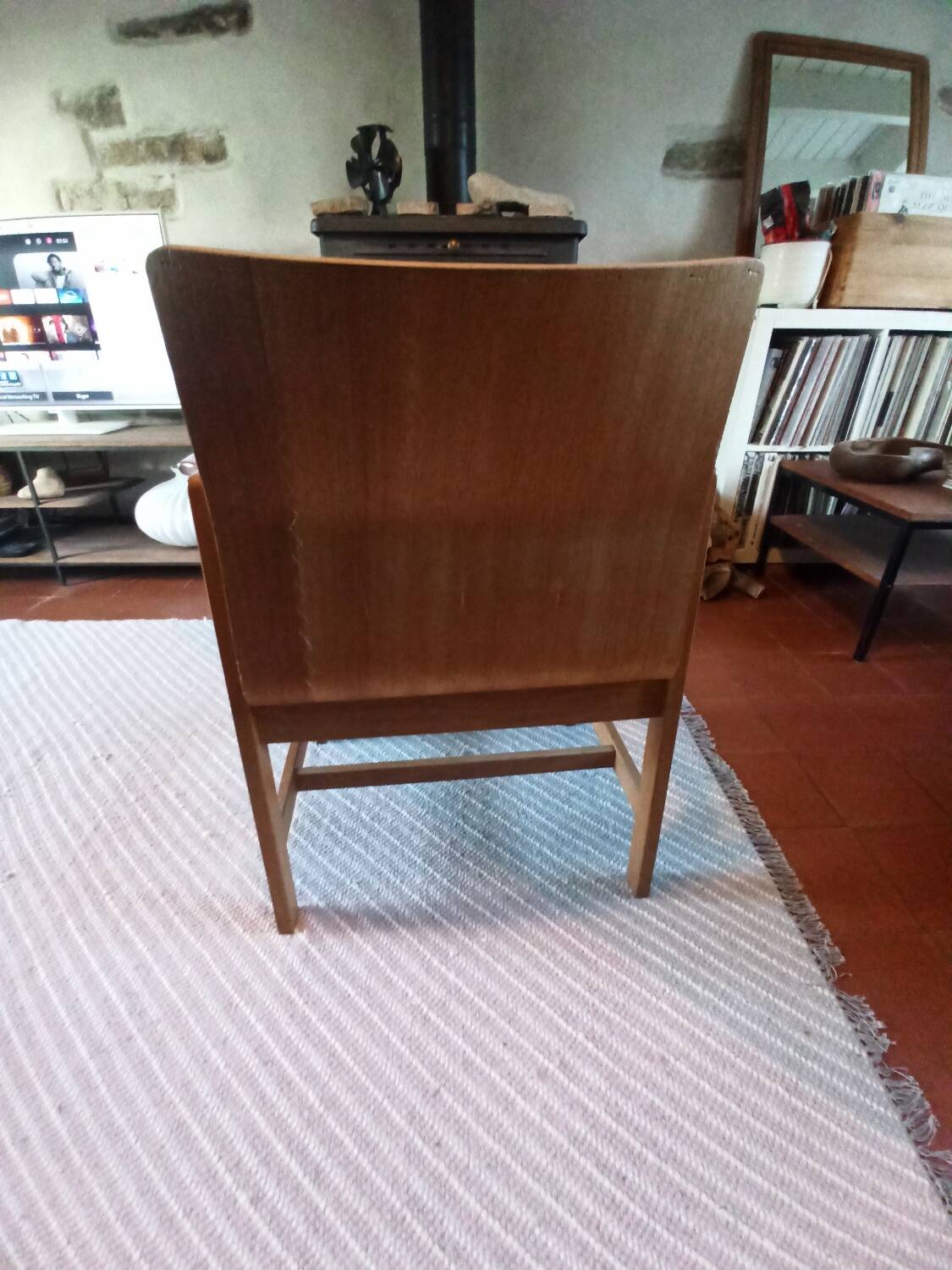 Fauteuil en chêne clair et contreplaqué moulé scandinave