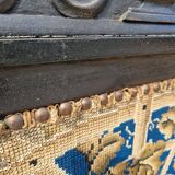 19th century black painted wooden folding screen