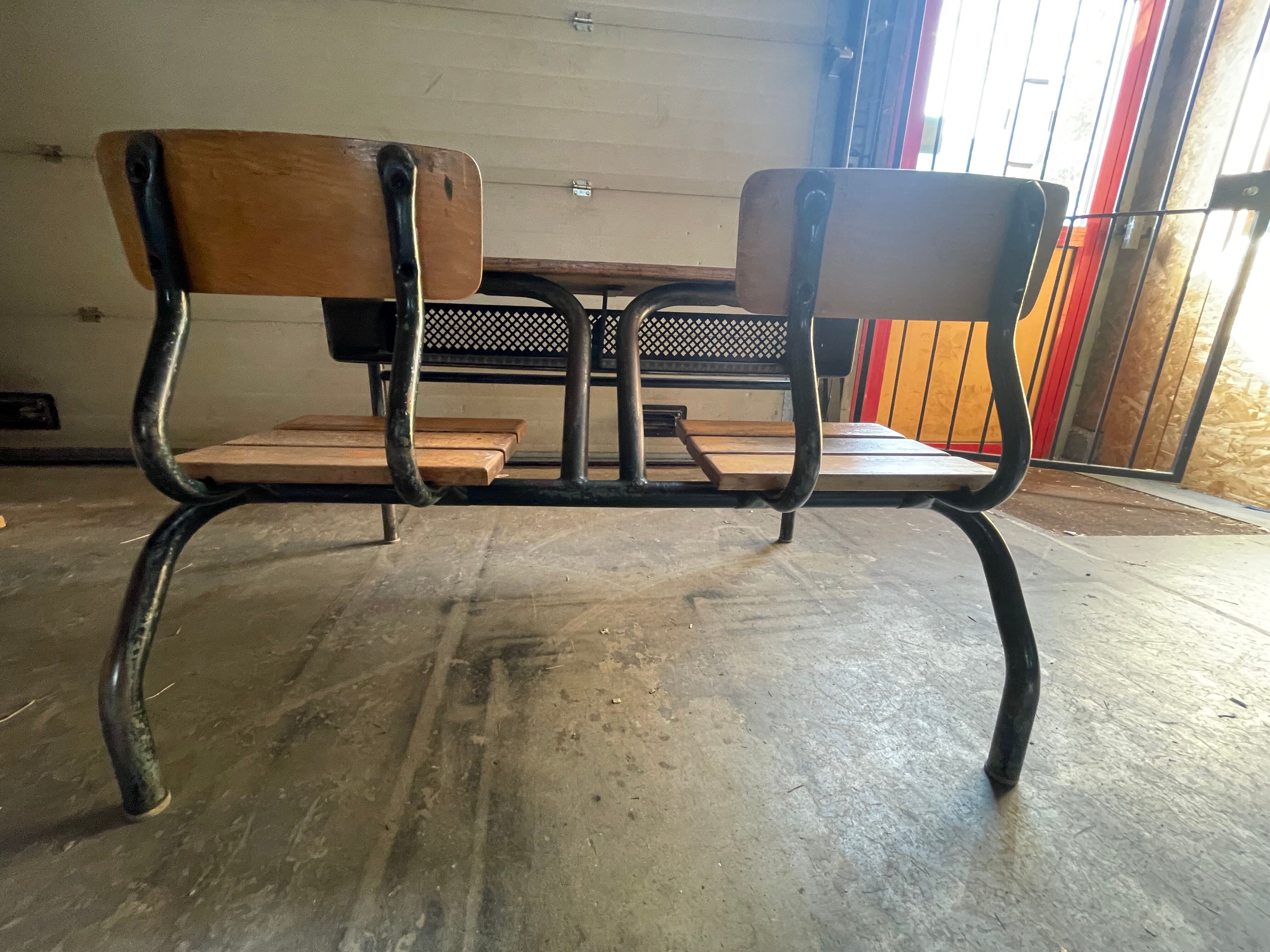 Double metal leg desks