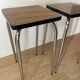 Pair of vintage high stools in formica and chrome metal