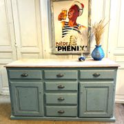 Old piece of furniture with six drawers and two doors