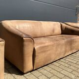 3-seater De Sede sofa in 5mm NECK Buffalo leather, Cognac color