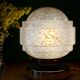 Vintage glass globe table lamp in pink from Clichy.