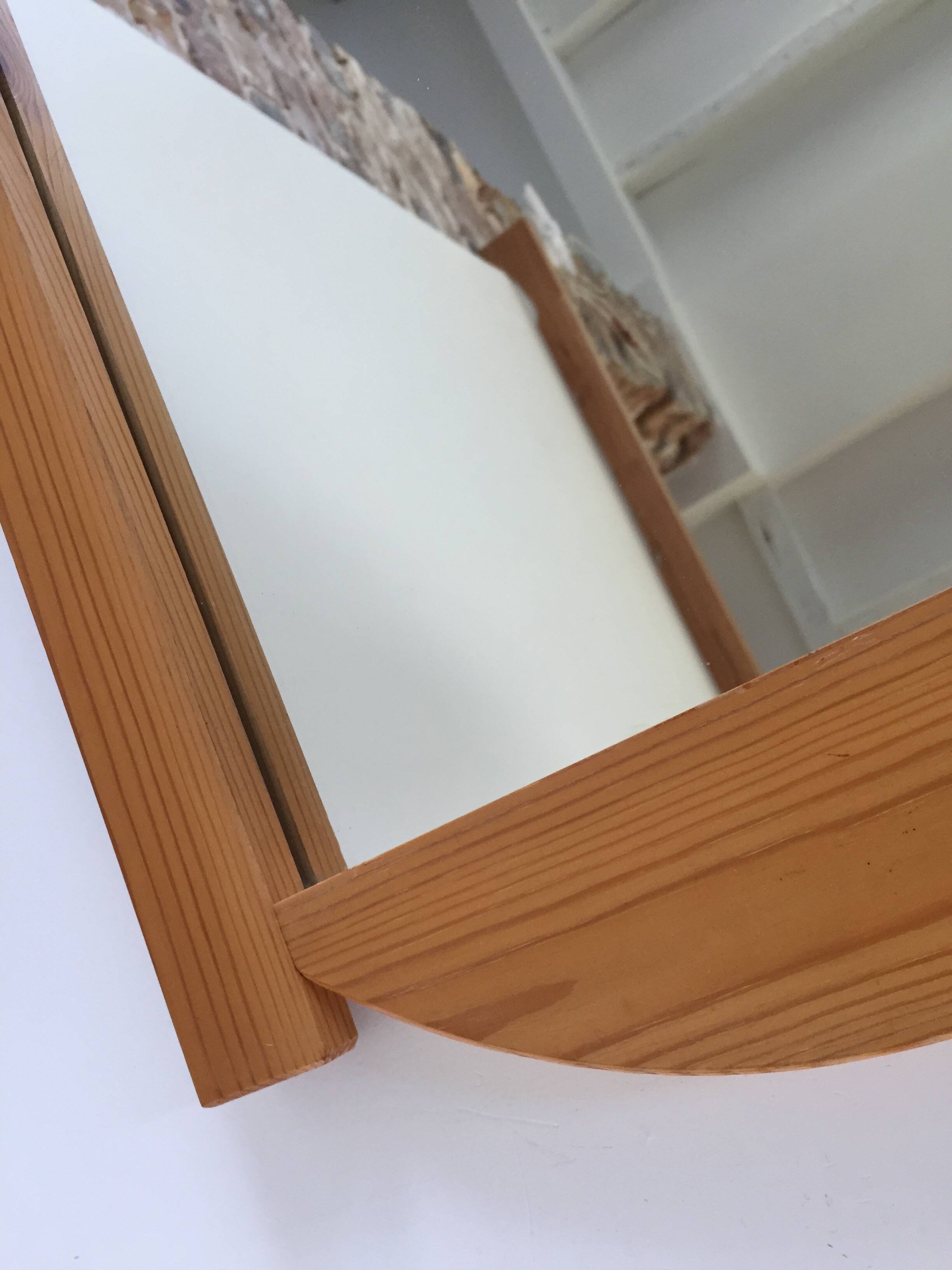 Grand miroir années 70/80 bois massif