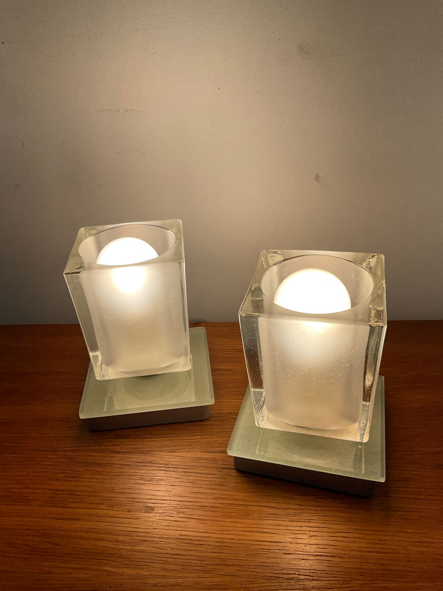Pair of Ice Cube lamps from the 80s-90s.