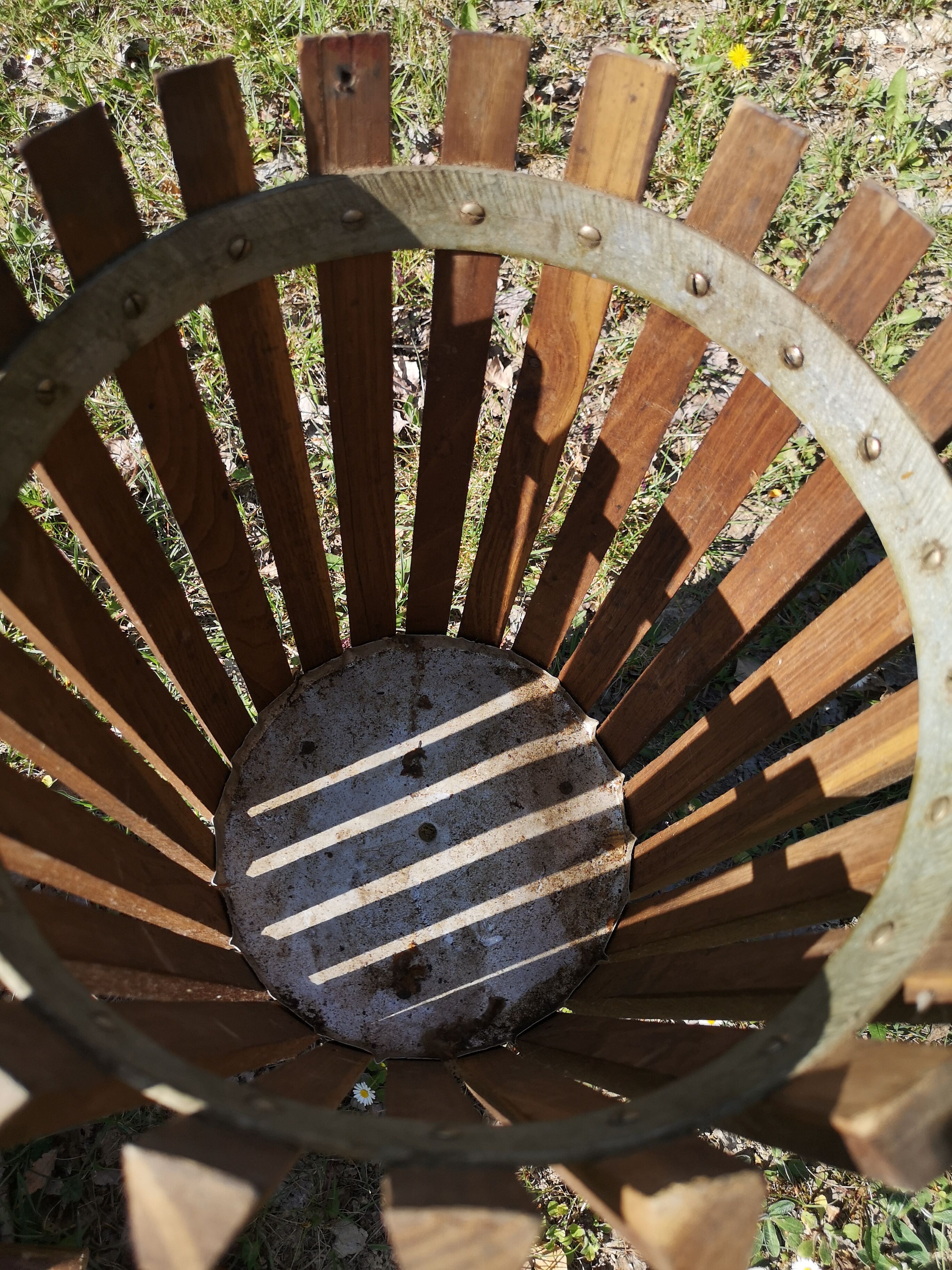 Paire poubelles bois années 70