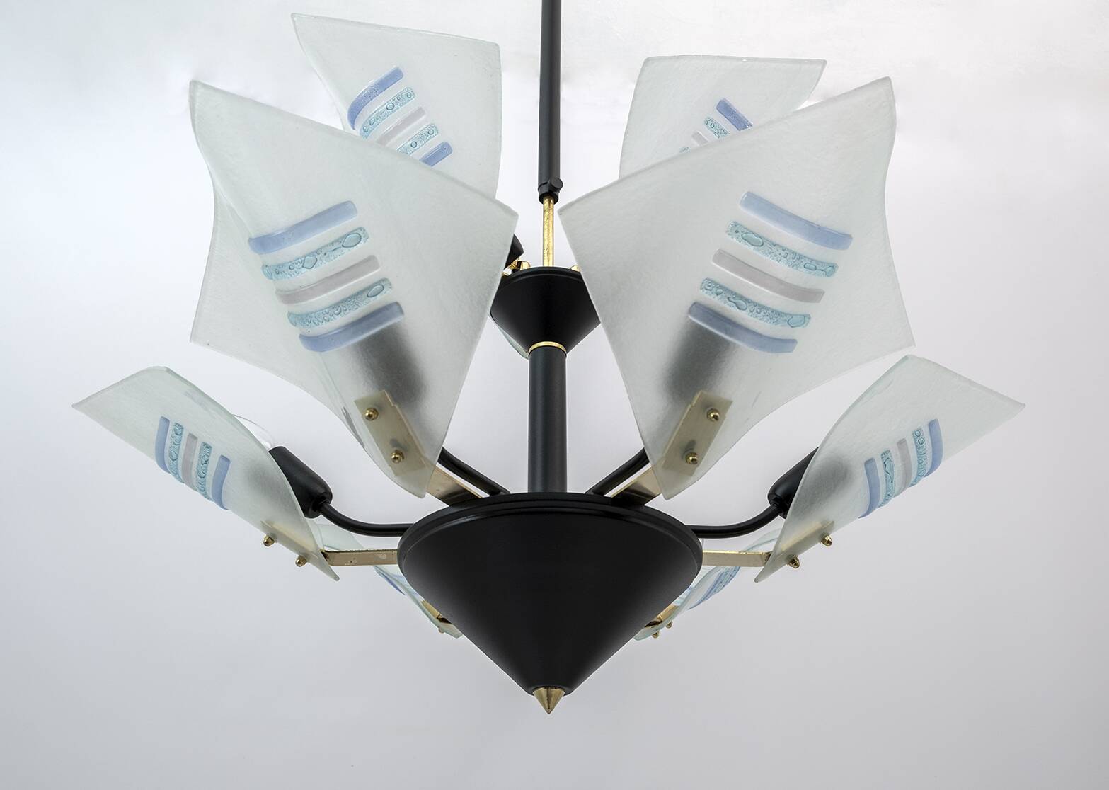 Modern Italian Chandelier with Murano Glass Sails, 1989