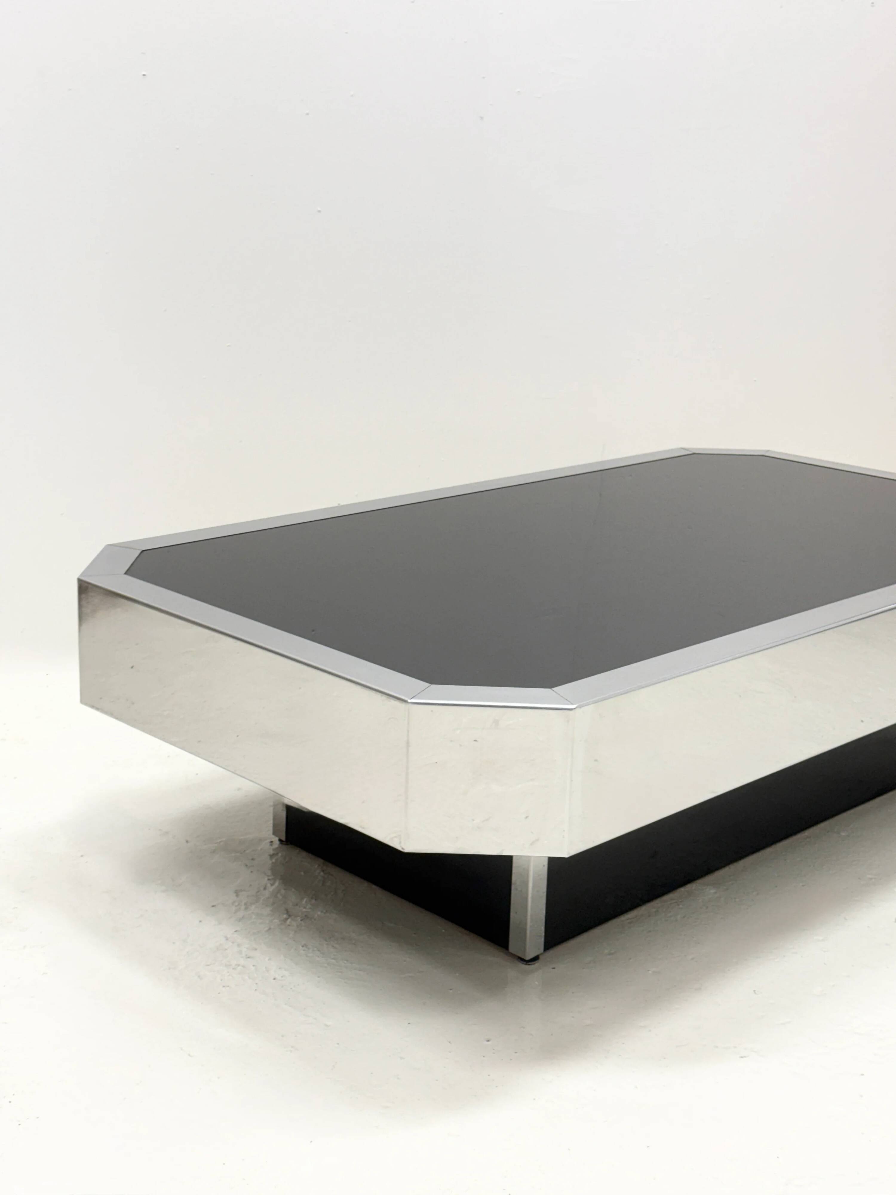 Table basse chromée DLG “Willy Rizzo”, Italie, 1970s