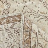 7x10 Floral Cream & Brown Vintage Rug, 212x317Cm